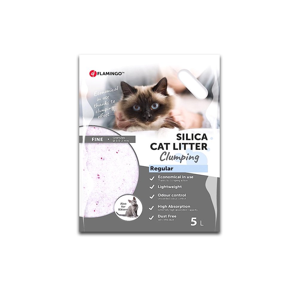 Flamingo Silica Fine Clumping Regular Cat Litter - 5L