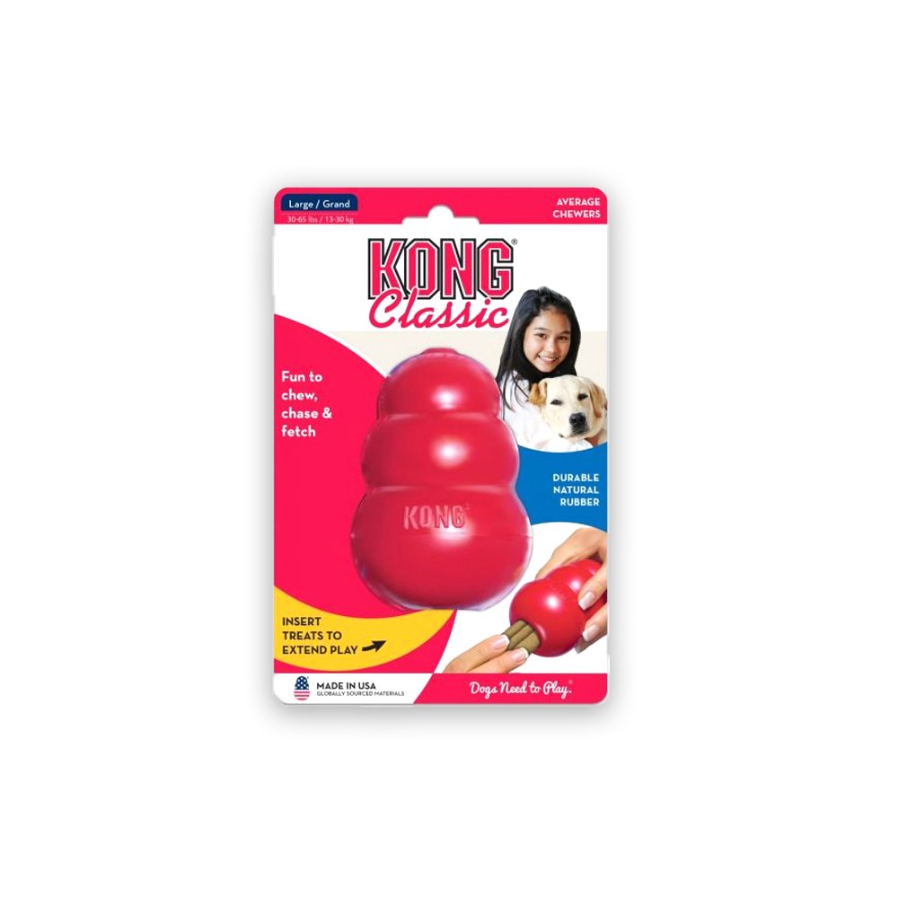 Kong Classic Dog Toy Durable Natural Rubber Fun To Chew For Large Dogs