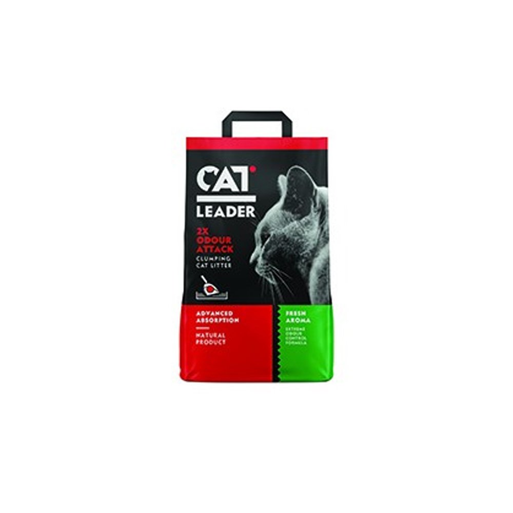 Geohellas Cat Leader 2 X Odour Attack Fresh Clumping Cat Litter-Fresh Aroma-5 KG