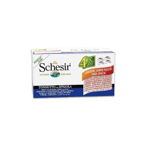Schesir Dog Multi PACK Tuna With SeabassWet Food In Jelly For Dogs - (4X85G)