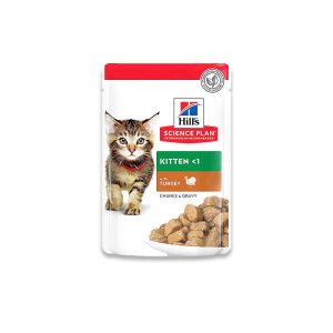 Hills Science Plan Tender Chunks In  Gavy Kitten Turkey Pouches - (85Gx12)