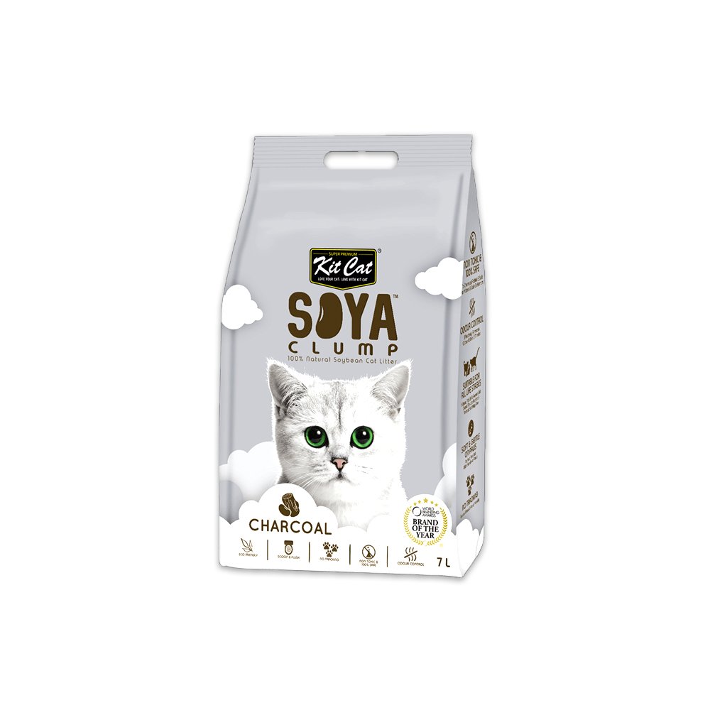 Kit Cat Soya Clump Soybean Litter Charcoal - 7L