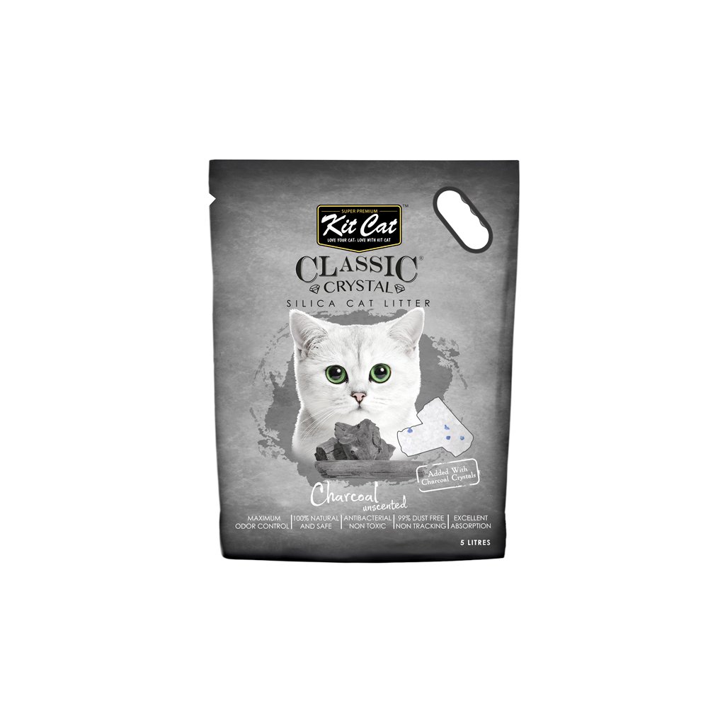 Kitcat Classic Crystal Silica Cat Litter Charcoal - 5L
