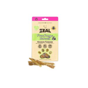 Zeal Free Range Natural Venison Tendons Dog Treats - 125G