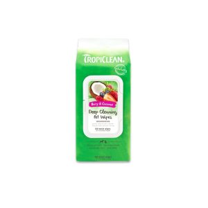 Tropiclean Deep Cleaning Wipes For Dogs And Cats Sweet Berry And Coconut - 100PC