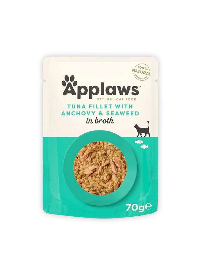 Applaws Tuna Fillet With Anchovy And Seaweed In Broth - 70GM